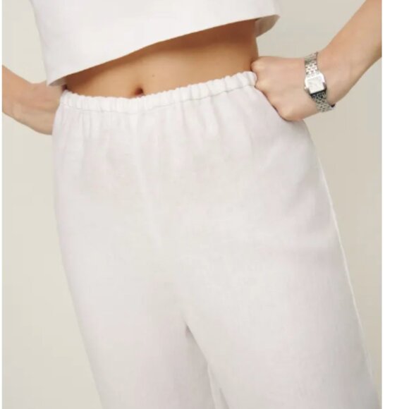 Reformation Remi Cropped Linen Pant White Size XS - Picture 4 of 8